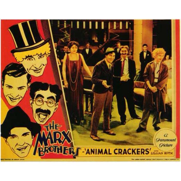 Animal Crackers movie POSTER (Style B) (11" x 14") (1930) Walmart