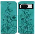 thumbnail image 2 of Compatible avec Google Pixel 8 Étui Portefeuille en Relief avec Porte-Cartes en Cuir PU à Rabat, 2 of 5