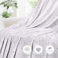 thumbnail image 4 of Superior Fleece Plush Fluffy Soft Blanket, Polka Dot White, King, 4 of 9
