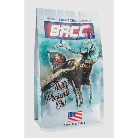 Black Rifle Coffee Company Thirty Presents Out, Costa Rican Christmas Medium Roast Ground Coffee, 12 OZ Bag