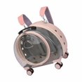 thumbnail image 1 of Kitten Bag Backpack Handbag with Wheels Durable Dog Case Travel Multifunctional Trolley Case for Puppy Translucent Pink, 1 of 1
