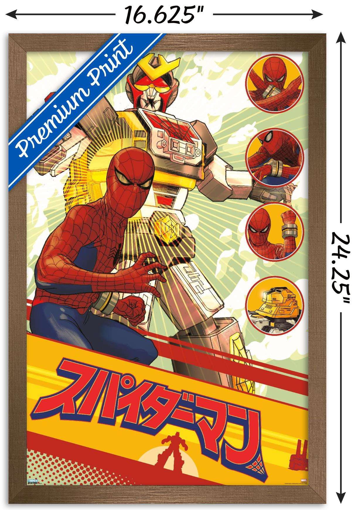 Marvel Comics TV - Japanese Spider-Man - Leopardon Sword Wall Poster, 14.725" x 22.375", Framed
