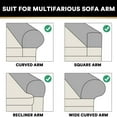 thumbnail image 7 of Velvet Armrest Covers, Stretch Couch Arm Cover Anti-Slip Armchair Slipcover for Recliner Sofa Washable, 7 of 7
