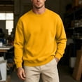 thumbnail image 2 of PNTUTB Men's Hoodless Sweatshirt Crew Neck Pullover Long Sleeve Solid Color Basic Top Casual Loose Comfort Daily Fall Winter Fashion Sweatshirt, 2 of 7