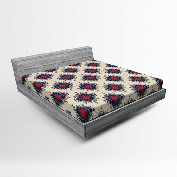 Ambesonne Colorful Fitted Sheet, Folk Mystic, Queen Size, Multicolor