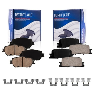 Detroit Axle - 4pc Brake Pads for 02-06 Toyota Camry, 4 Front & Rear Ceramic Brake Pads w/Hardware 2002 2003 2004 2005 2006 Replacement