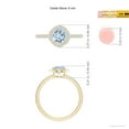 thumbnail image 5 of ANGARA Natural Vintage Style Claw-Set Round Aquamarine Halo Ring in 14K Yellow Gold for Women (Size-6mm) | March Birthstone, Birthday, Anniversary, Jewelry Gift for Women | Natural Aquamarine Ring, 5 of 9