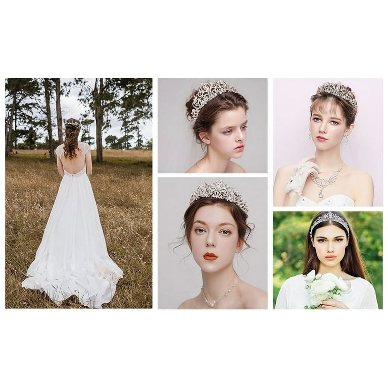 Gealach 1PC Elegant Silver Crown, Crystal Tiara with Comb, Prom/Birthday