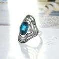 thumbnail image 3 of Kachbutis Personalization Women's Austrian Crystal Geometric Big Cocktail Statement Rings Retro Jewelry Size 10, 3 of 4