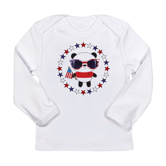 CafePress - Panda Patriotic USA Long Sleeve Infant T Shirt - Long Sleeve Infant T-Shirt