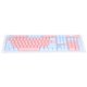 thumbnail image 1 of Tapas De Teclado Mecánico De 104 Teclas Oem High Abs Pbt Keycap Teclas En Inglés Con Diseño De Color De Contraste De Capa Translúcida Para Modificación De Juegos (Azul + Rosa) Monstrate EL014244-02, 1 of 6
