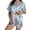C334 Light Blue, variant on CONZONE Halloween Womens Pajamas Set Printed Short Sleeve Button Down Tops and Shorts Hallowmas Sleepwear Cozy 2 Piece Pjs Set for Women