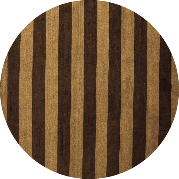 Ahgly Company Indoor Round Oriental Brown Modern Area Rugs, 4' Round