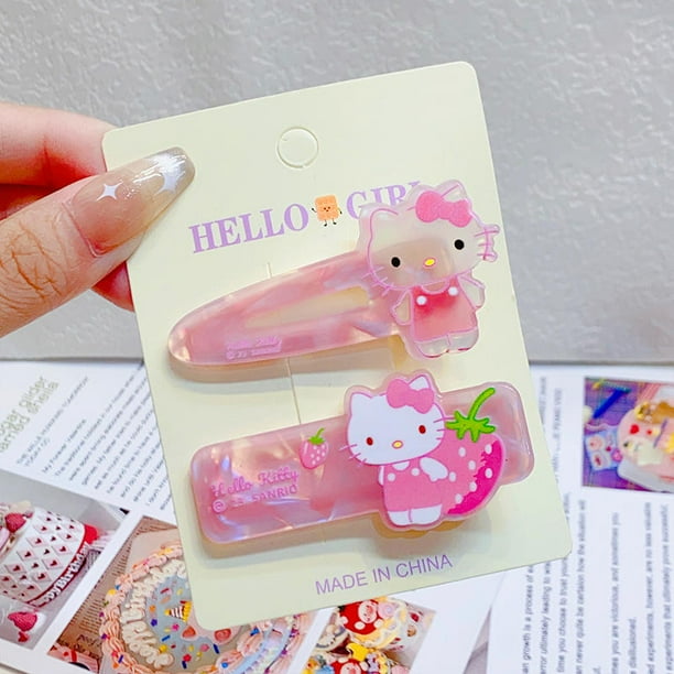 JIRIS, nuevo diseño, estilo coreano, lindos dibujos animados Sanrio, pinzas para el cabello acrílicas, conjunto de horquillas dulces Ins al por mayor para niñas