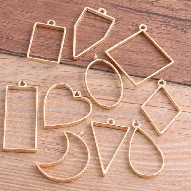 10Pcs/Lot Alloy Charm Pendants Hollow Mold Frame DIY Crafts Handmade Bezel Mold