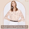 thumbnail image 4 of Women Leather Belt for Jeans Pants Gold Buckle Lady Casual Dress Waist Belt, 4 of 6