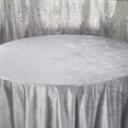 thumbnail image 2 of 120 Inch Round Velvet Tablecloth - Gray, Wedding Linen Tablecloth for Standard 5 ft. Round Tables, 2 of 4