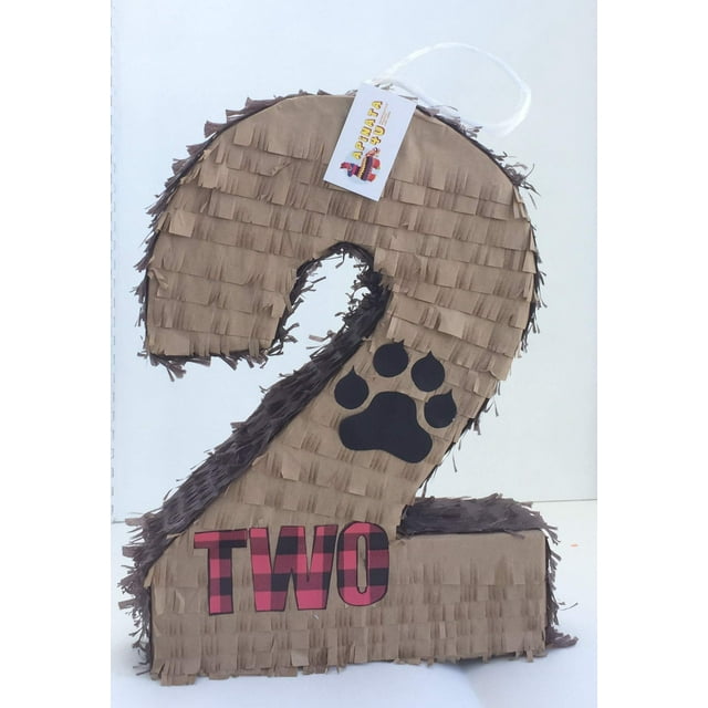 Tan Color Number Two Pinata Lumberjack Theme Lumberjack Party Favor