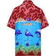 thumbnail image 6 of HAPPY BAY Men's Hawaiian Shirts Short Sleeve Button Down Shirt Mens Tropical Shirts Casual Vacation Summer Party Caribbean Shirts for Men Funny XS Blue Flamingo, Turquoise For Dad, 6 of 6