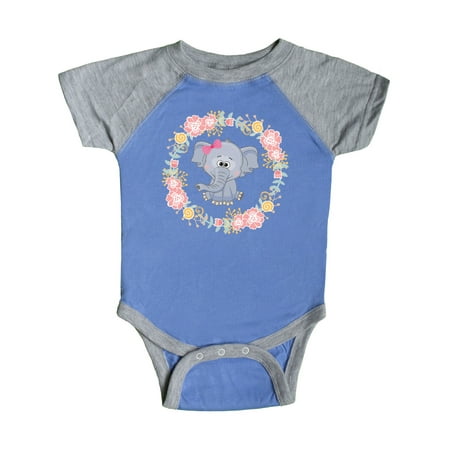 

Inktastic Girl Elephant Rose Wreath Gift Baby Girl Bodysuit