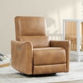 thumbnail image 3 of CHITA Power Recliner Swivel Glider Rocker Nursery Chair with USB for Living Room, Faux Leather in Cognac Brown, 3 of 20