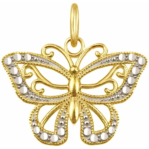 US GOLD 10kt Gold Butterfly Charm Pendant - Walmart.com