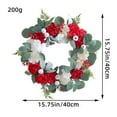 Fresh Red And White Flowers, Wreaths, Door Hanging, Holiday Simulation