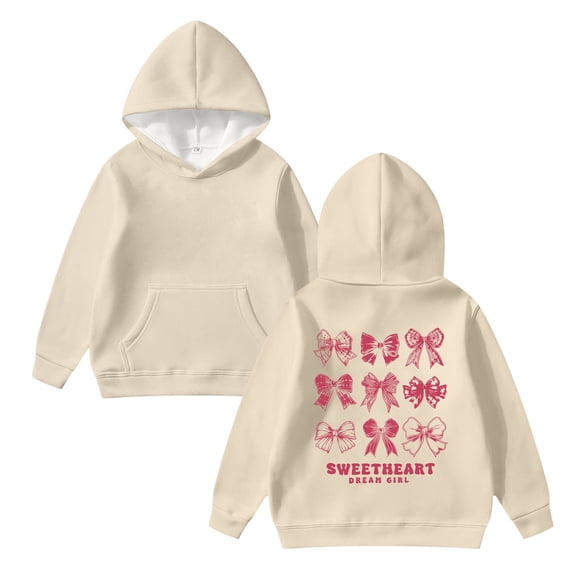 WOYY Toddler Girls Bow Hoodie Soft Hooded Sweatshirt Casual Cozy Pullover Hoody