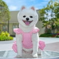 thumbnail image 6 of Harikaji Dog Dress with Leash, Denim Dog Skirt with D-ring & Detachable Plush Bee, Breathable Mesh Summer Pet Outfits for Cat Small Medium Dogs Pink 3XL, 6 of 7