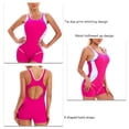 thumbnail image 4 of Traje de baño de una pieza con escote en U y almohadilla para el pecho, diseño ahuecado, para mujer, color rojo rosa, talla S, 4 of 5