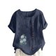 thumbnail image 1 of Túnica de Manga Corta Tops para las Mujeres Océano Pescado Impreso Blusa, Ropa Casual Ver Botón Arriba Camiseta, 1 of 4