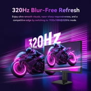 27-inch Dual-Mode 4K Gaming Monitor,3840×2160@160Hz & 1920×1080@320Hz,HDR400,12 Scenario Modes,Game Assist,Dynamic OD,RGB Gaming Lighting,2*HDMI 2.1,2*DP 1.4,1*Audio