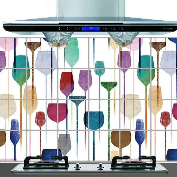 RKSTN peel and stick wallpaper Kitchen Bathroom Self-adhesive Wall Paper Foil Stickers Oil Wrap