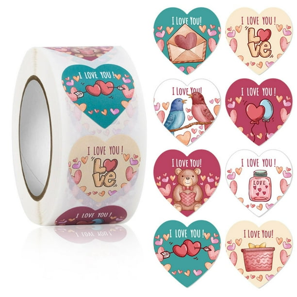 Etiquetas adhesivas de decoración de San Valentín BLESIY caja de regalo colorida corazón pegatinas