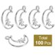 thumbnail image 3 of Uxcell 100Pcs Aleación de Bisel Abierto Pendientes, Colgante de Marco Hueco de Luna Estrella, Plata, 3 of 6