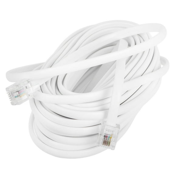 Hemobllo Phone Extension Cord Telephone Cable Plastic White for Office Use 1Set