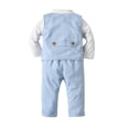 thumbnail image 2 of LAPAKIDS Baby Toddler Boy Formal Outfits Gentleman Suit Set Shirts & Vest & Pants & Bow Tie 4PCS 9-12 Months, 2 of 7