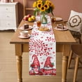 thumbnail image 2 of Valentine's Day Table Runner - 120 Inch Long Red Gnomes Love Roses Romantic White Cotton and Linen Blended Dress Scarves Farmhouse Table Runner for Kitchen Dining, Coffee Table, 13" x 120", 2 of 8