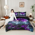 thumbnail image 4 of Castle Fairy Teens Purple Rose Twin Comforter Sets,Romantic Flower Bedding Set, 4 of 8