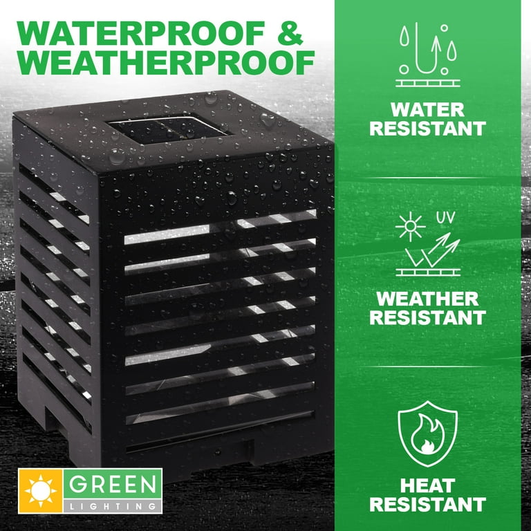 GreenLighting 12 Pack Modern Grooved Solar Powered LED Post Cap
