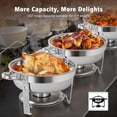 thumbnail image 4 of XYJBHB Round Chafing Dish Buffet Set with Glass Lid, 6QT Visable Buffet Server Food Warmer, Polished Stainless Steel Catering Supplies for Party Banquet Catering, Silver, 8 Pack, 4 of 7
