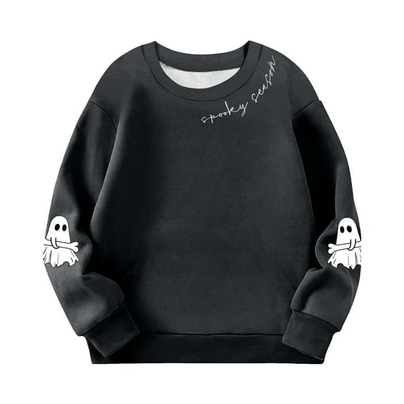 Dezsed Kids Oversized Sweatshirts Hoodies Crewneck Shirts Fall Outfits Casual Long Sleeve Pullover Tops 3-4 Years Black
