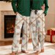 thumbnail image 1 of Pantalones de pijama largos para hombre, informales, con estampado a cuadros, holgados, deportivos, elásticos, rectos, vintage, con bolsillos, 1 of 9