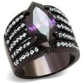thumbnail image 1 of IP Brun Foncé (Café IP) Anneau en Acier Inoxydable avec AAA Grade CZ en Améthyste pour les Femmes Améthyste Style de Couleur Pierre TK1752DC Taille 9, 1 of 4