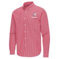 thumbnail image 2 of Men's Antigua Red Wisconsin Badgers Ellis Woven Tri-Blend Long Sleeve Button-Down Shirt, 2 of 3