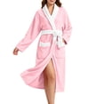thumbnail image 5 of Ynynloco Robes for Women - Plush Fleece Kimono Bathrobe with Sash & Pockets, Full-Length Soft Warm Spa Robe College Dorm Gift, 5 of 7