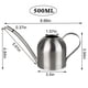 thumbnail image 3 of Regadera de acero inoxidable - Regadera de metal con pico largo para evitar derrames, regadera perfecta para plantas de exterior e interior. Hervidor de agua de acero inoxidable., 3 of 9