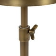 thumbnail image 4 of Kate and Laurel Engles Traditional Adjustable-Height Pedestal Drink Table, 10 x 10 x 30, Antique Brass, Vintage Round Indoor Metal Plant Stand with Embossed Sunburst Pattern, 4 of 8