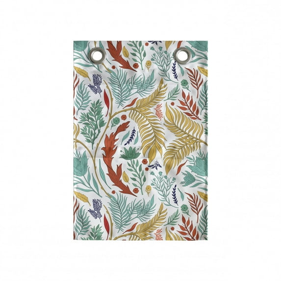 Boho Hanging Pocket Organizer, Botanical Arrangement of Colorful Leaves and Flowers, Printed Polyester Storage Bag with Pockets, 14" x 20", Multicolor