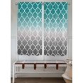 thumbnail image 6 of Bedroom Curtains 63 Inches length, Teal Grey Ombre Morocco Pattern Window Treatment Curtain Drapes, Modern Moroccan Geometric Rod Pocket Curtain Panels for Living Room Kitchen, 42"x63", 2 Panels, 6 of 7